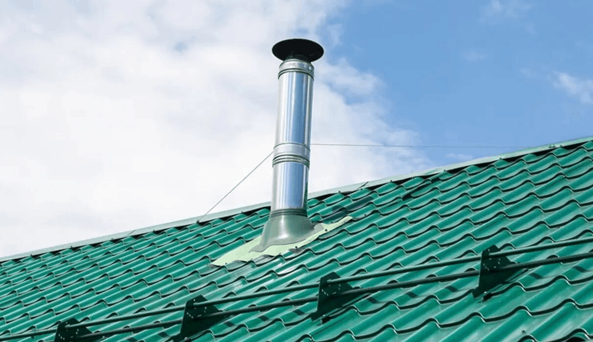 монтаж дымохода твердотопливного котла