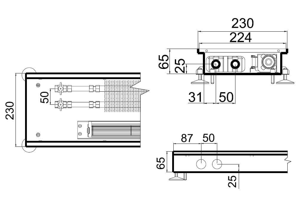konvektory polvax prinuditelnoi konvekcii s 1 im teploobmennikom 230x67mmrazmery