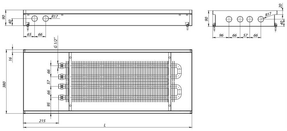 konvektory carry c2 inox 90 estestvenna konvektsiya 2 teplomenmennika 380x90mmrazmery