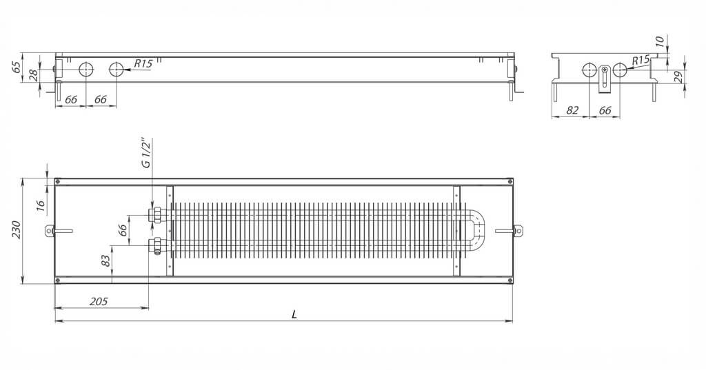 konvektory carrera mіnox 65 estestvenna konvekciya odin teploobmennik 230x65mm