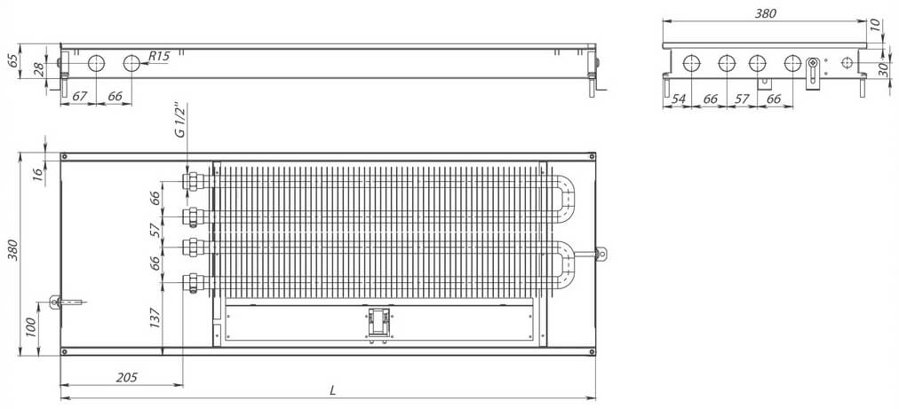 konvektory carrera mv2 inox 65 принудительна konvektsiya два teploobmennika 380x65mmrazmery