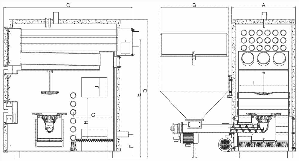 Heiztechnik Q Max Bio Duo razmery kotla