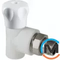 Полипропиленовый клапан Valtec PPR для подключения радиатора угловой 25х3/4", Тип резьбы: Наружная, Диаметр резьбы: 3/4", Диаметр (мм): 25, фото 