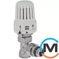 Клапан Valtec із термостатичною головкою кутовий 1/2", Діаметр різьблення: 1/2", Виконання: Кутовий, Колір: Нікельований, Нульове становище: Ні, Приєднання: М30х1,5, фото 