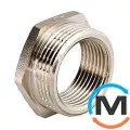 Переход-футорка Valtec нар.-вн. 1 1/2"х1 1/4" Никель, Вариант: 1 1/2"х1 1/4", Тип резьбы: Внутренняя/Наружная, Диаметр резьбы: 1 1/2", Материал: Латунь никелированная, фото 