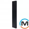 Дизайнерський вертикальний радіатор опалення ARTTIDESIGN Livorno II 5/1600/340/50 чорний матовий, фото 