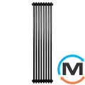 Вертикальный дизайнерский радиатор отопления ARTTIDESIGN Bari II 8/1800/380/50 черный матовый, Подключение радиатора: Нижнее, Исполнение: Вертикальный, Цвет: Черный, Высота (мм): 1800, Ширина (мм): 380, Количество рядов: 2, фото 