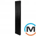 Вертикальный дизайнерский радиатор отопления ARTTIDESIGN Bari III 8/1800/380/50 черный матовый, Подключение радиатора: Нижнее, Исполнение: Вертикальный, Цвет: Черный, Высота (мм): 1800, Ширина (мм): 380, Количество рядов: 3, фото 