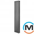 Вертикальный дизайнерский радиатор отопления ARTTIDESIGN Matera II 5/1800/295/50 серый матовый, Подключение радиатора: Нижнее, Цвет: Серый, Кол-во секций: 5, фото 