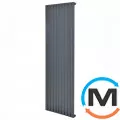 Вертикальний дизайнерський радіатор опалення ARTTIDESIGN Terni 10/1800/590 сірий матовий, Підключення радіатора: Нижнє, Колір: Сірий, Висота (мм): 1800, Кількість рядів: 1, Довжина (мм): 590, фото 