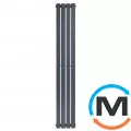 Вертикальний дизайнерський радіатор опалення ARTTIDESIGN Terni 4/1500/236/50 сірий матовий, Підключення радіатора: Нижнє, Колір: Сірий, Висота (мм): 1500, Кількість рядів: 1, Довжина (мм): 236, фото 