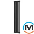 Трубчастий радіатор DeLonghi Multicolumn H=1800 2-8 (секцій) конфігурація D (нижче 1/2") RAL9005MATT нижнє підключення, Підключення радіатора: Нижнє, Виконання: Вертикальний, Колір: Чорний, Діаметр вхід/вихід: 1/2", Висота (мм): 1800, Ширина (мм): 368, Глибина (мм): 66, фото 