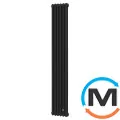 Трубчастий радіатор DeLonghi Multicolumn H=1800 3-6 (секцій) конфігурація D (нижче 1/2") RAL9005MATT нижнє підключення, Підключення радіатора: Нижнє, Виконання: Вертикальний, Колір: Чорний, Діаметр вхід/вихід: 1/2", Висота (мм): 1800, Ширина (мм): 276, Глибина (мм): 107, фото 