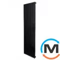 Радіатор ARTTIDESIGN Ancona 10/1800/460/50 чорний матовий вертикальний дизайнерський, Виконання: Вертикальний, Колір: Чорний, Висота (мм): 1800, Глибина (мм): 100, Ширина (мм): 460, Кількість секцій: 10, фото 