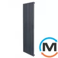 Радіатор ARTTIDESIGN Ancona 10/1800/460/50 сірий вертикальний матовий дизайнерський, Виконання: Вертикальний, Колір: Сірий, Висота (мм): 1800, Глибина (мм): 100, Ширина (мм): 460, Кількість секцій: 10, фото 