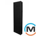 Радіатор ARTTIDESIGN Ancona II 8/1300/368 чорний матовий вертикальний дизайнерський, Виконання: Вертикальний, Колір: Чорний, Висота (мм): 1300, Глибина (мм): 110, Ширина (мм): 368, Кількість секцій: 8, фото 