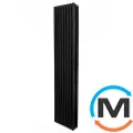Радіатор ARTTIDESIGN Ancona II 8/1800/368 чорний матовий вертикальний дизайнерський, Виконання: Вертикальний, Колір: Чорний, Висота (мм): 1800, Глибина (мм): 110, Ширина (мм): 368, Кількість секцій: 8, фото 