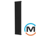 Трубчастий радіатор DeLonghi Multicolumn H=2000 3-8 (секцій) конфігурація D (нижче 1/2") RAL9005MATT нижнє підключення, Підключення радіатора: Нижнє, Виконання: Вертикальний, Колір: Чорний, Діаметр вхід/вихід: 1/2", Висота (мм): 2000, Ширина (мм): 368, Глибина (мм): 107, фото 