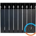 Биметаллический радиатор Mirado 96/500 (8 секции) ЧЕРНЫЙ (graphite), Цвет: Черный, Кол-во секций: 8, фото 