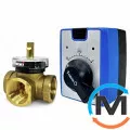Комплект 3-ходовой смесительный клапан RMV DN32 Rp1 1/4" Tervix + Привод электрический 3-точки / 2-точки AMV, Диаметр резьбы: 1 1/4", фото 