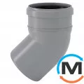 Колено канализационное Valsir Ø90 HTB 45°, Градус (град.): 45, Диаметр (мм): 90/90, фото 