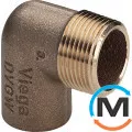 Коліно Ø12 х 1/2" З (бронзове) -108687 Viega GmbH 94092g, Варіант: Просте, Тип різьблення: Зовнішня, Діаметр різьблення: 1/2", Діаметр (мм): 12, фото 