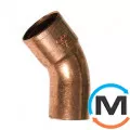 Колено медное IBP 45° (1 Муфта) 8, Вариант: 1 муфта, Градус (град.): 45, Исполнение: Короткое, Диаметр (мм): 8, фото 