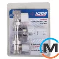 Термостатический комплект Icma KTE 986 1/2" прямой, Диаметр резьбы: 1/2", Исполнение: Прямой, Цвет: Никелированный, Нулевое положение: Есть, Присоединение: M28x1,5, фото 