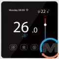Кімнатний сенсорний термостат з WiFi керуванням Tervix Pro Line TouchScreen Thermostat (котел), чорний, фото 