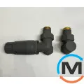 Кран ТЕРМО №5 ARTTIDESIGN угловой с термоголовкой 1/2” x 1/2” серый матовый, фото 