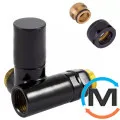 Клапан с ручной регулировкой Schlosser Combi Plus осевой правый GZ 1/2 x 15 mm Cu RAL9005 черный мат, фото 