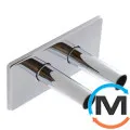Двойная Розетка Schlosser 150/70 мм L=50 + 2 трубки d=22mm хром, фото 