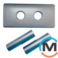 Двойная Розетка Schlosser 150/70 мм L=50 + 2 трубки d=22mm RAL7016 антрацит мат, фото 