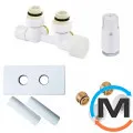 Комплект Schlosser Duo-plex Mini (Comple Selection) угловой правый GZ 1/2 x 15mm Cu белый головка MINI M30x1,5+ Комплект трубок с двойной розеткой, фото 