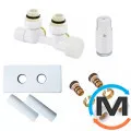 Комплект Schlosser Duo-plex Mini (Comple Selection) угловой правый GZ 1/2 x 16х2 mm PEX белый головка MINI M30x1,5+ Комплект трубок с двойной розеткой, фото 