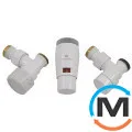 Комплект термостатический Schlosser Elegant Mini угловой GZ 1/2 x M22x1,5 белый (М30х1,5), фото 