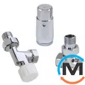 Комплект термостатический Schlosser GZ1/2 x GW1/2 хром аксиальный с головкой MINI M30x1,5, фото 