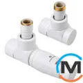 Комплект Schlosser термостатический LUX угловой GZ 1/2 х 15mm Cu головка Mini белый, фото 