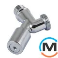 Кран санитарный Schlosser грибковый угловой DN15 GZ 1/2" x 3/4" хром (для стиральной машины), фото 