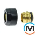 Резьбовое соединение Schlosser для медных труб GW 3/4 x 15 mm Cu RAL9005 черный мат, фото 
