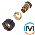 Резьбовое соединение Schlosser для пластиковых труб GW M 22x1,5 x 16x2 mm PEX RAL9005 черный мат, фото 