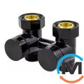 Узел подключения Schlosser эксклюзивный прямой GZ 3/4 x M 22х1,5 RAL9005 черный мат, фото 