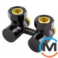 Узел подключения Schlosser эксклюзивный угловой GZ 3/4 x M 22х1,5 RAL9005 черный мат, фото 