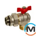 Кран-американка кутовий Bianchi 1" ЗЗ (red/червоний) "метелик" 0÷110 °C, фото 