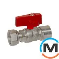 Кран прямий Bianchi 1/2" Х 1/2" В з накидною гайкою (red/червоний), фото 