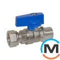 Кран прямий Bianchi 1/2" З х 3/4" У з накидною гайкою (blue/синій), фото 