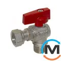 Кран кутовий Bianchi 1/2" З х 1/2" В з накидною гайкою (red/червоний), фото 