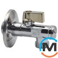 Кран кутовий з фільтром для сантехприладів Bianchi 1/2" х 1/2" (алюмінієва ручка), фото 