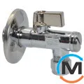 Кран кутовий з фільтром для сантехприладів Bianchi 1/2" х 3/8" (алюмінієва ручка) з цангою, фото 