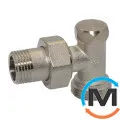 Кран радіаторний відсікаючий Bianchi 1/2" х 3/4"E (євроконус) кутовий, фото 